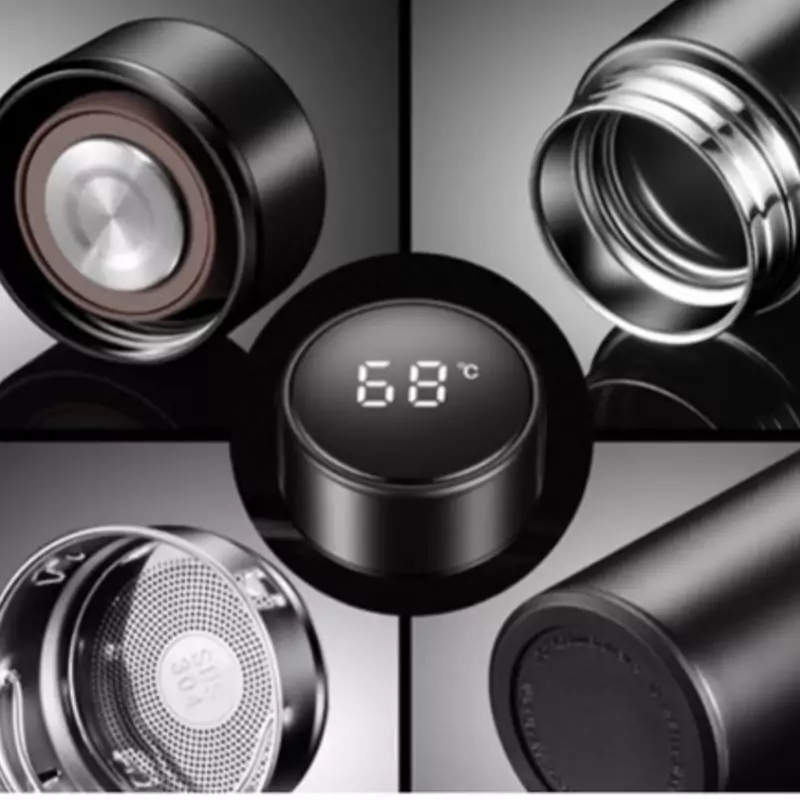 تراول ماگ(فلاسک)هوشمند درب دماسنج دار