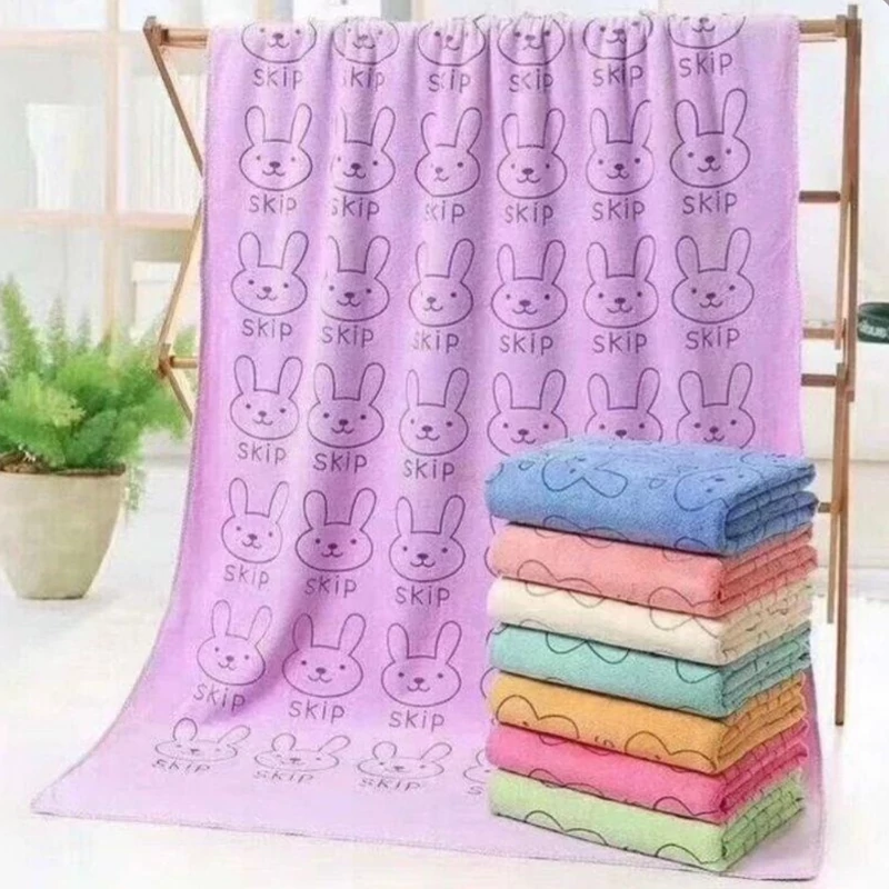 حوله استخری ساحلی مسافرتی نانو ورزشی 70 در 140 طرح خرگوشی بنفش