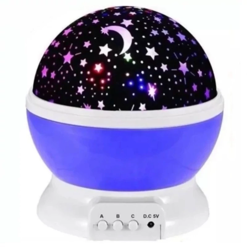 چراغ خواب ماه و ستاره آبی